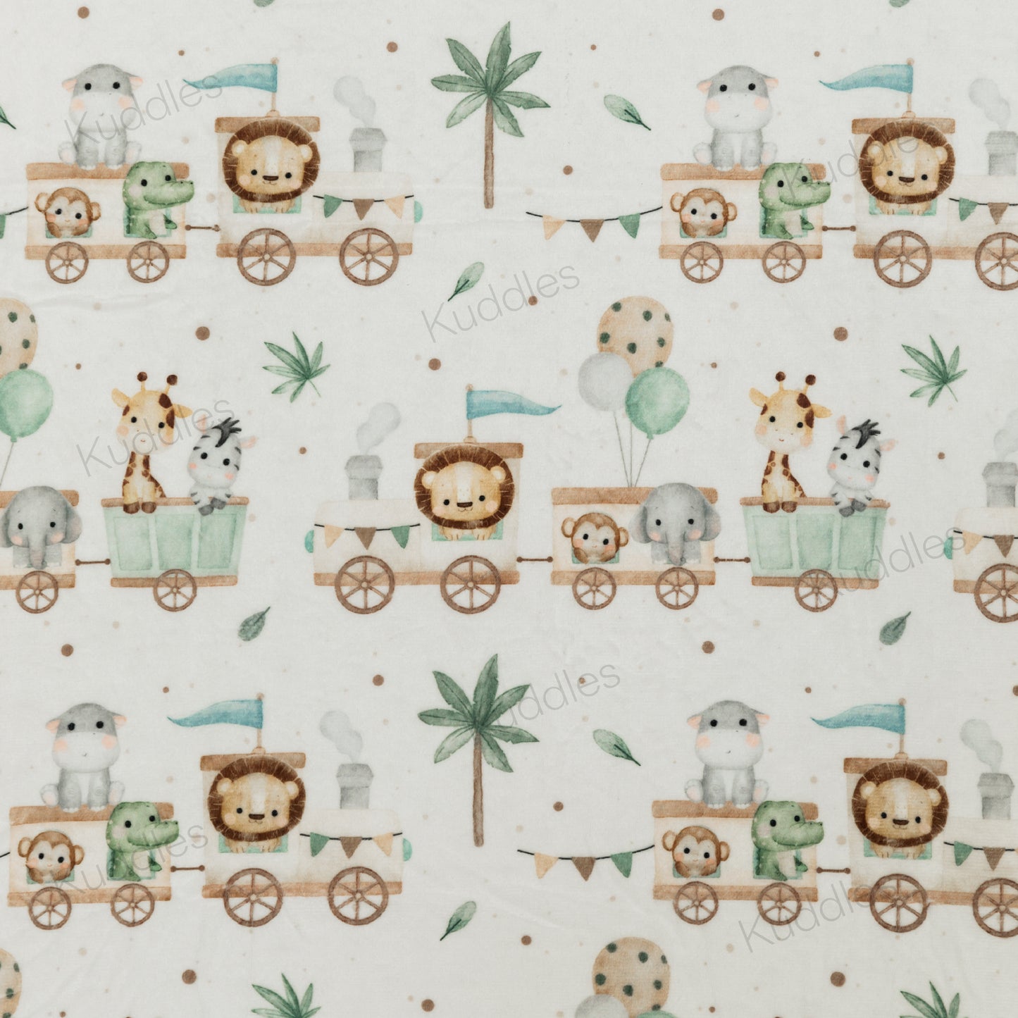 Safari Train Adventure Reversible Minky Blanket
