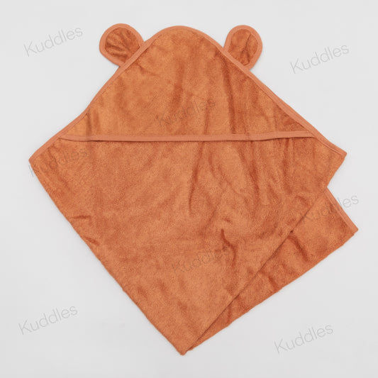 Organic Bamboo Baby Hooded Towel (Burnt Orange)