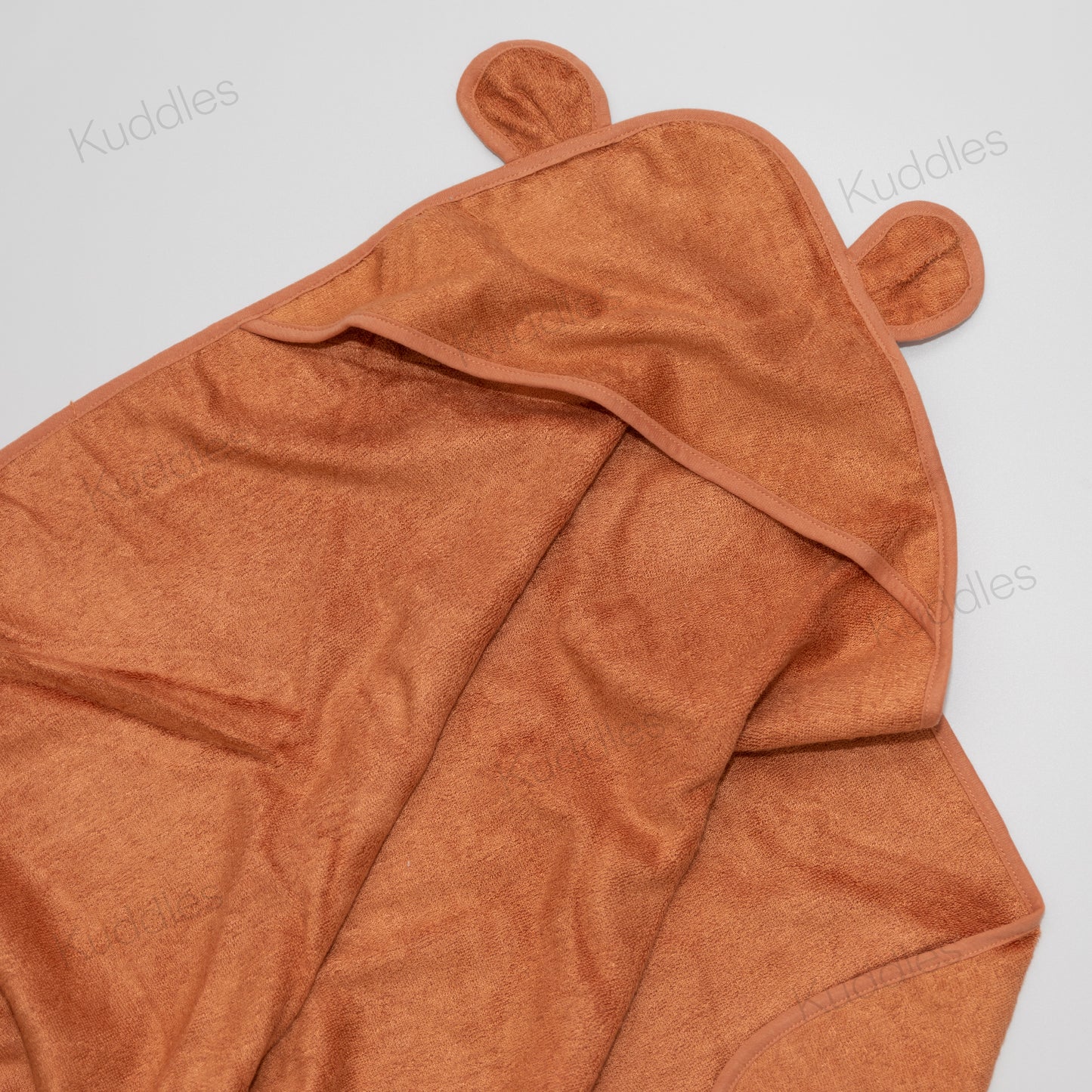 Organic Bamboo Baby Hooded Towel (Burnt Orange)