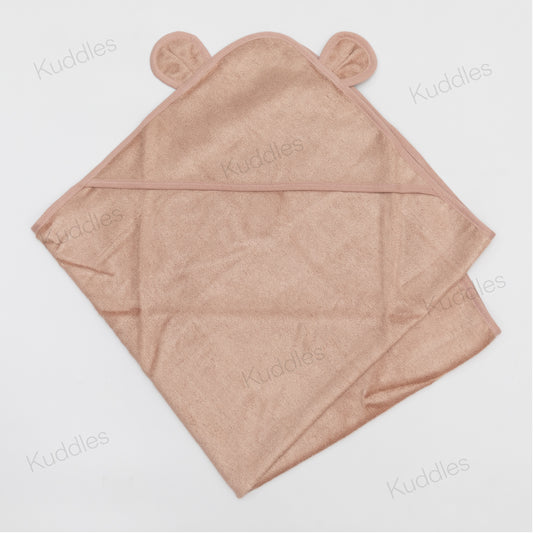 Organic Bamboo Baby Hooded Towel (Dusty Pink)