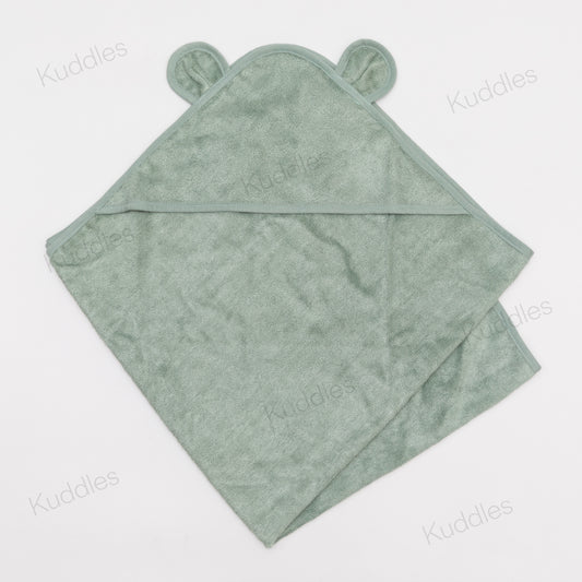 Organic Bamboo Baby Hooded Towel (Jade Green)