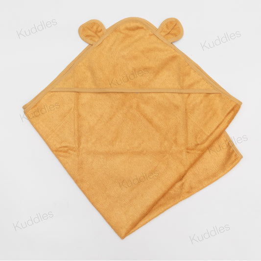 Organic Bamboo Baby Hooded Towel (Mustard)
