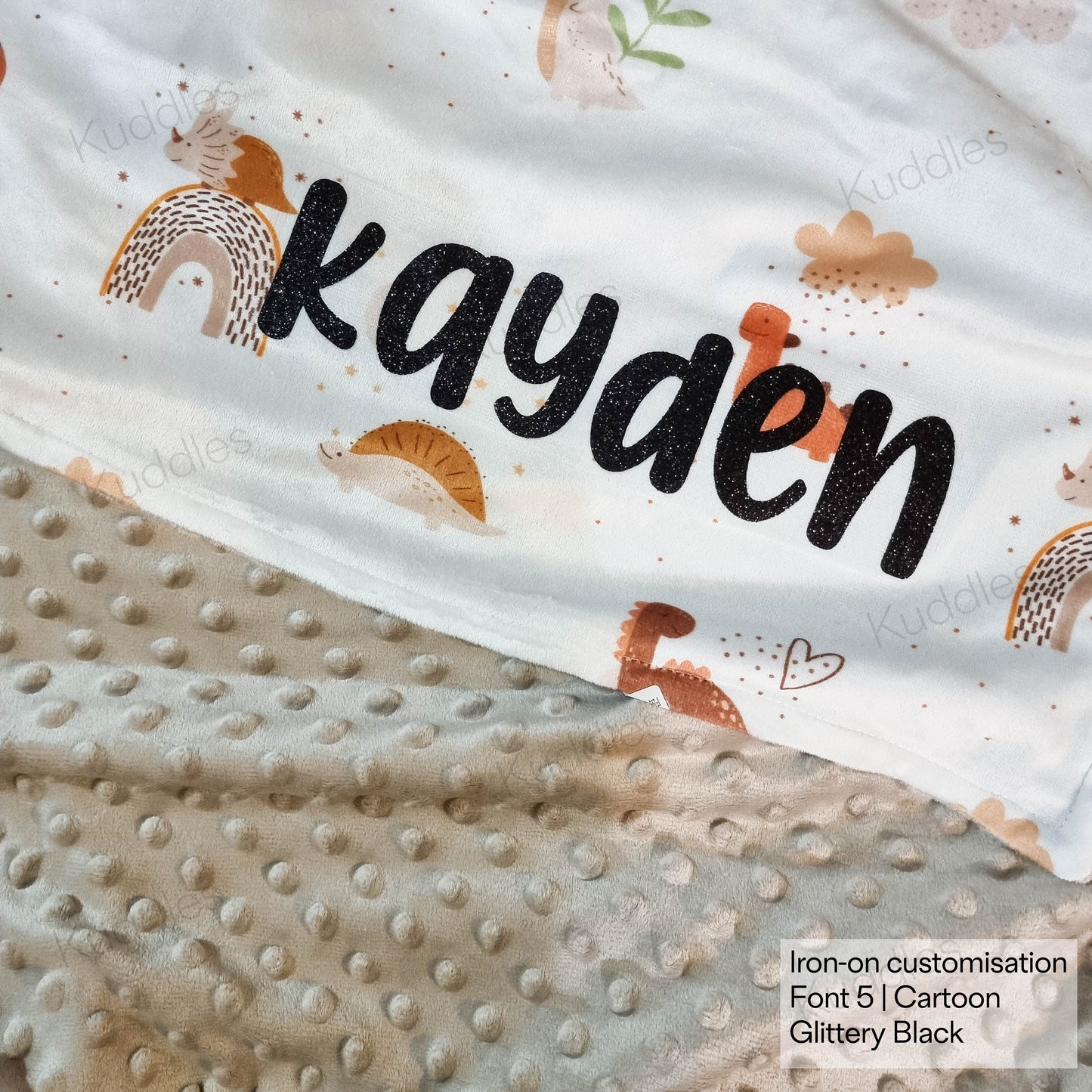 Cute Little Dinosaurs (Pink) Reversible Minky Blanket