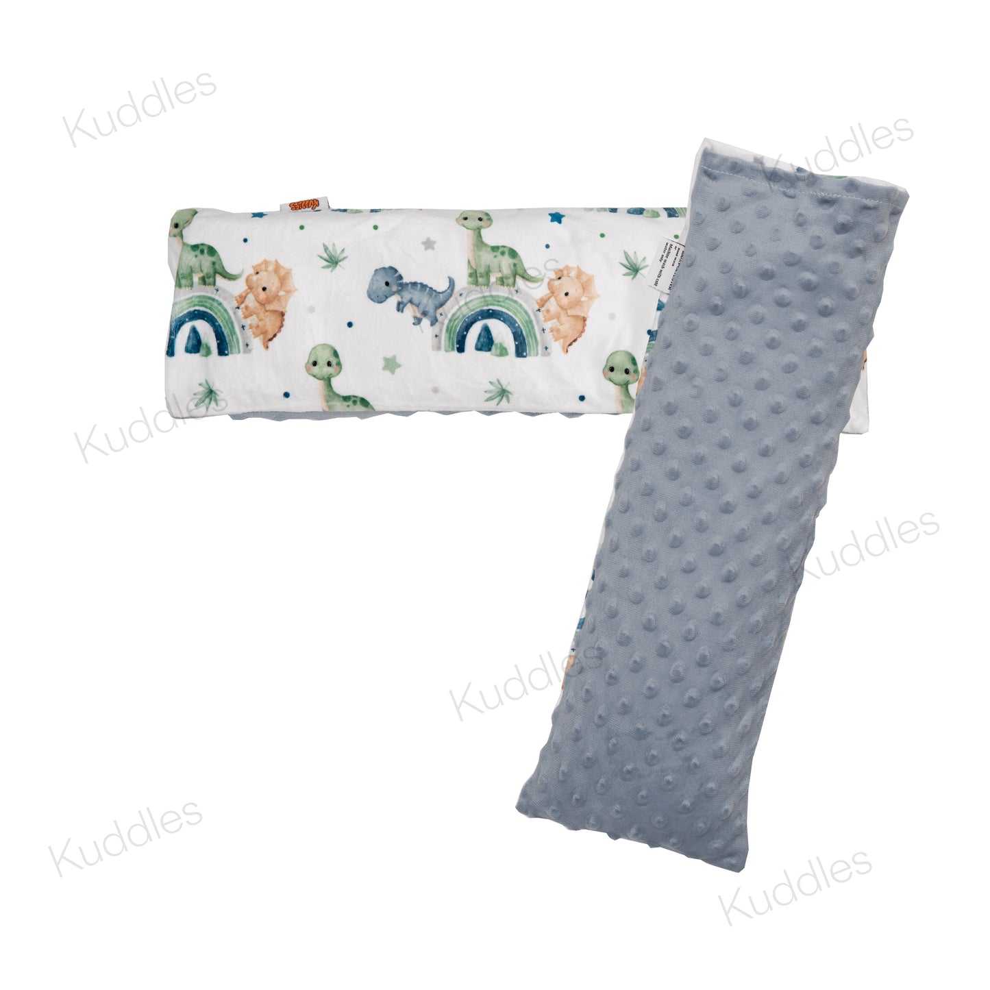 Cute Little Dinosaurs (Blue) Minky Buckwheat Husk Pillow