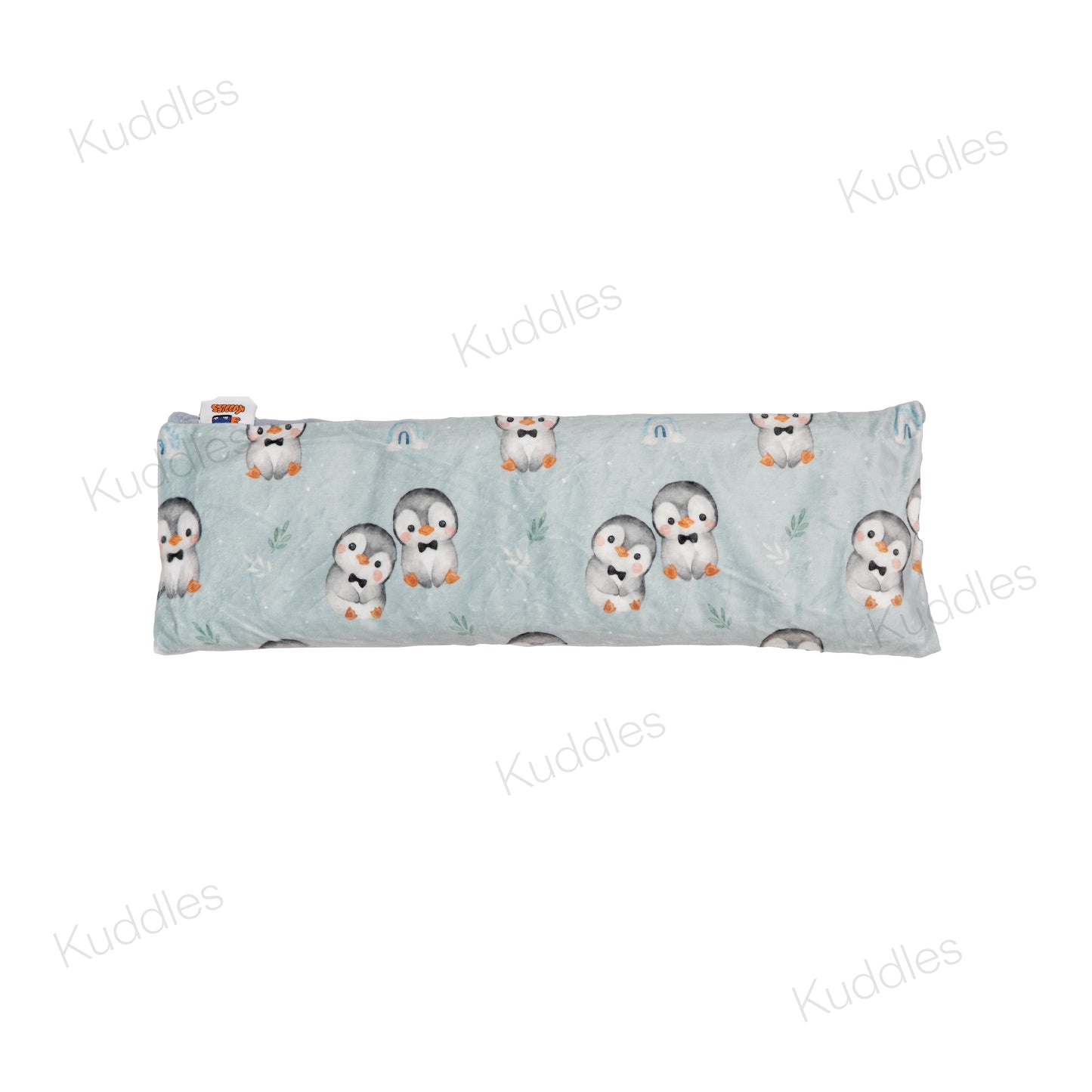 Cute Little Penguins (Blue) Minky Buckwheat Husk Pillow