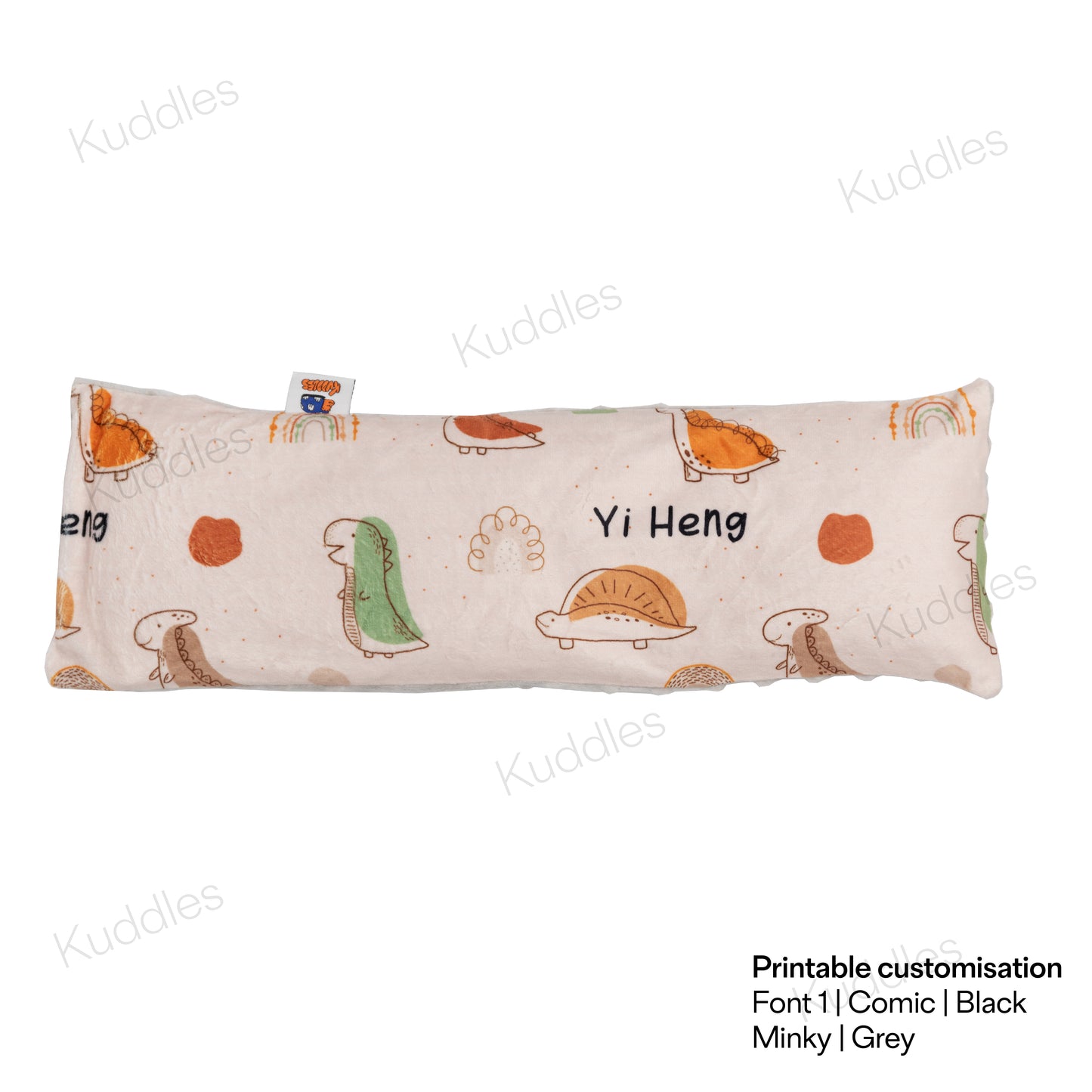 Dino Glob Minky Buckwheat Husk Pillow