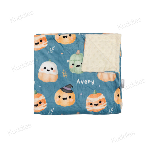(Made-to-order only) Halloween Party Reversible Minky Blanket