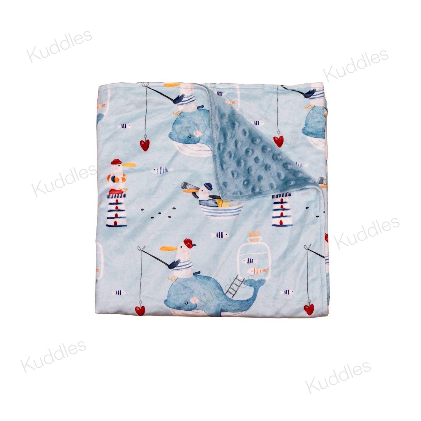 Let's Go Fishing Reversible Minky Blanket