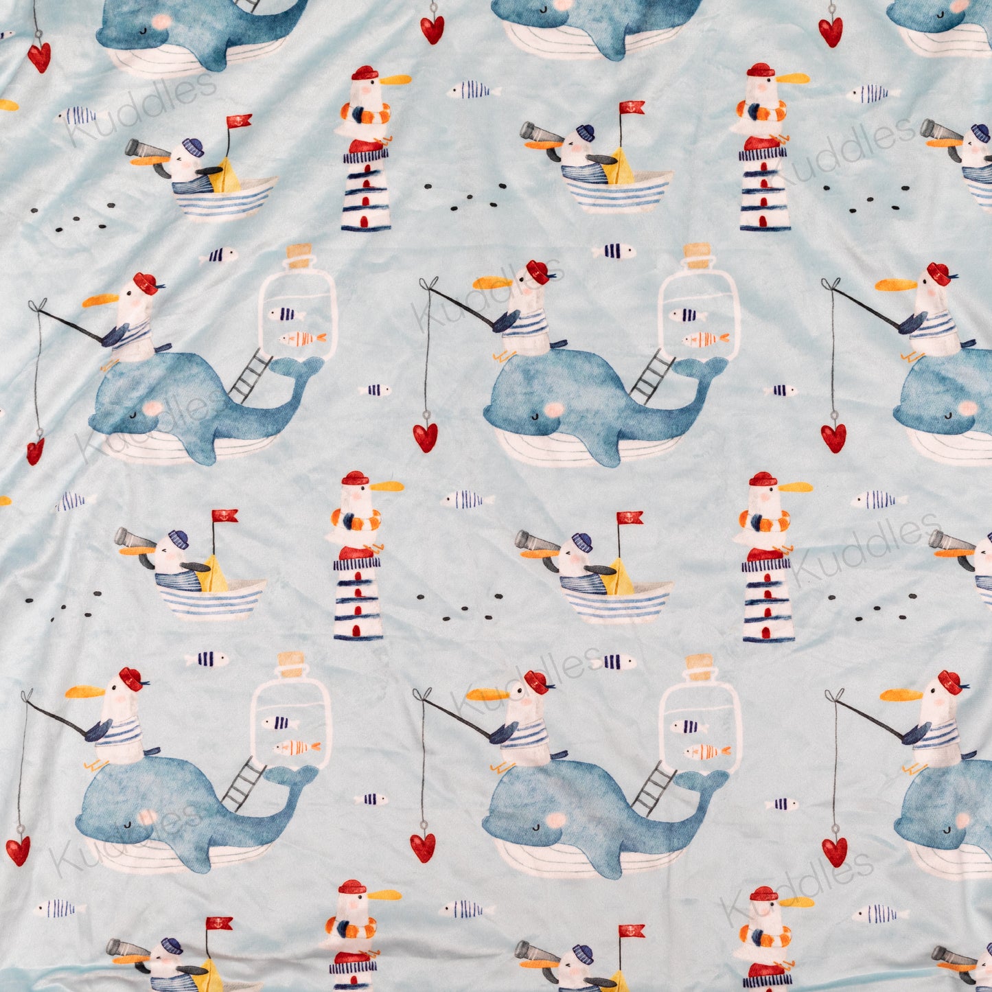 Let's Go Fishing Reversible Minky Blanket