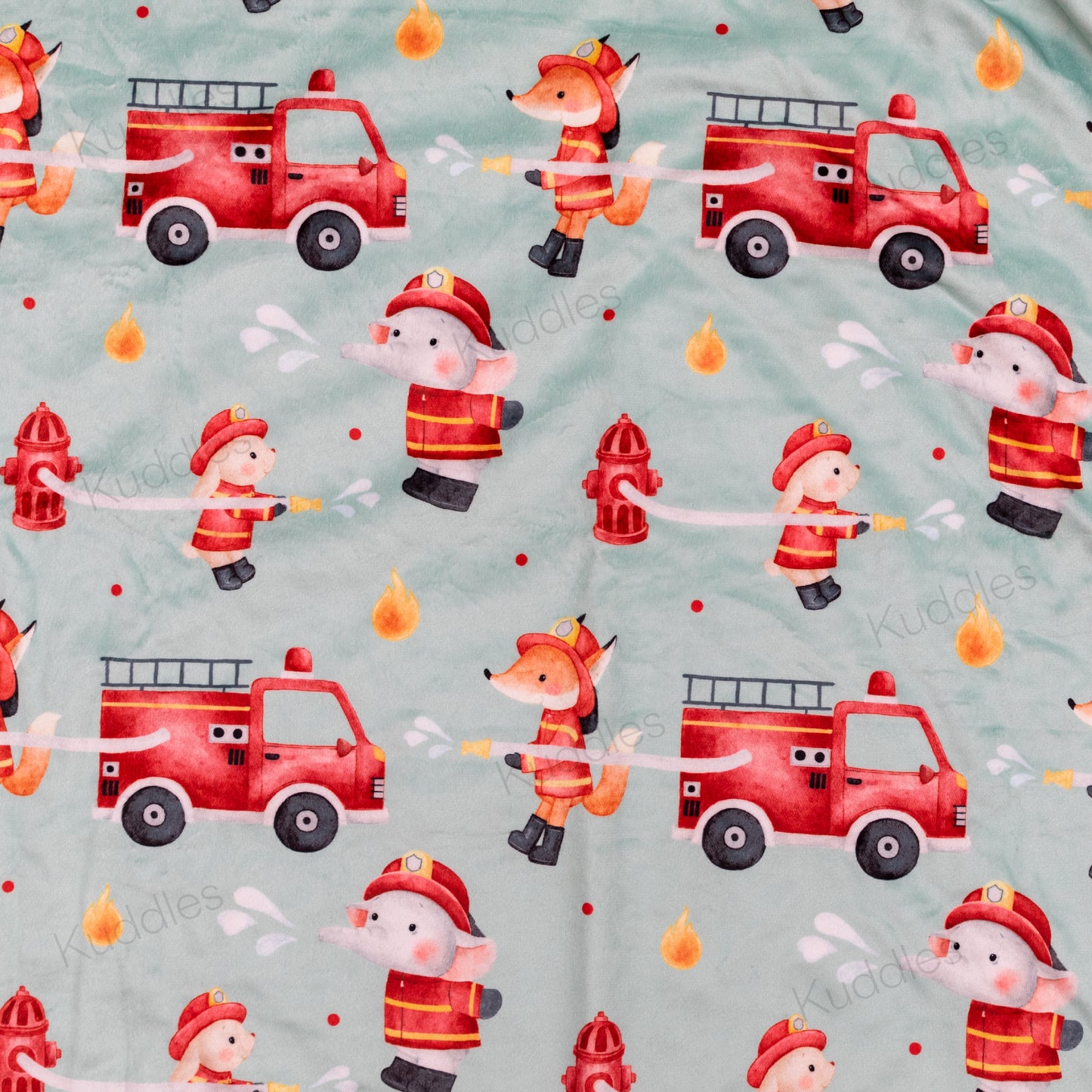 Little Firefighter Reversible Minky Blanket
