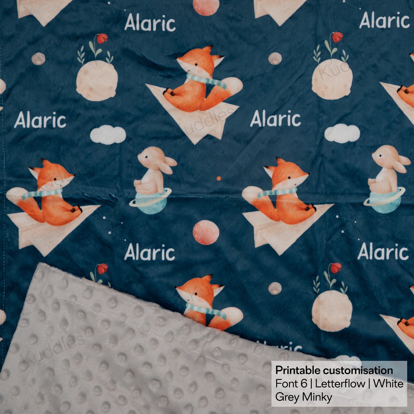 Night in Outer Space Reversible Minky Blanket