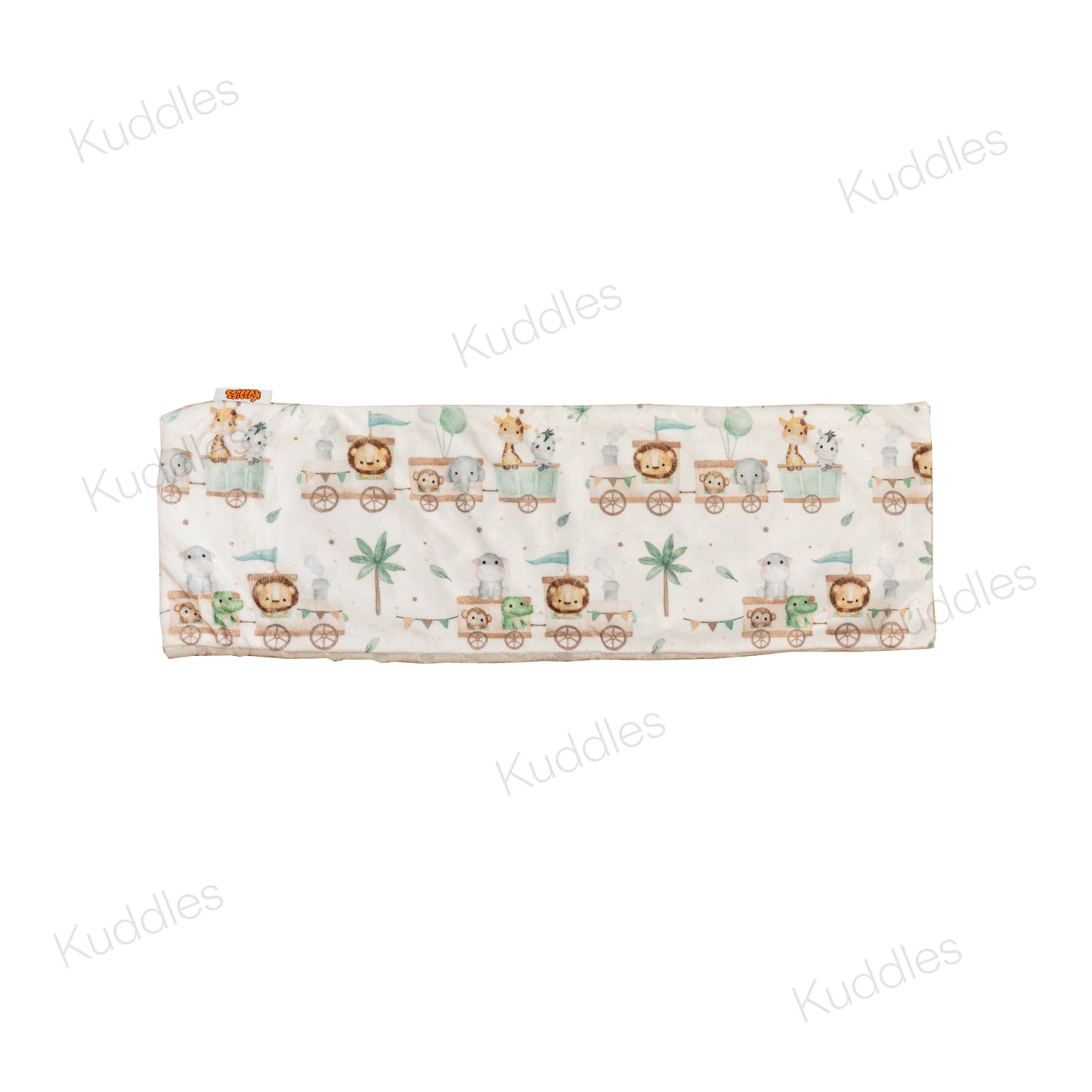 Safari Train Adventure Minky Buckwheat Husk Pillow