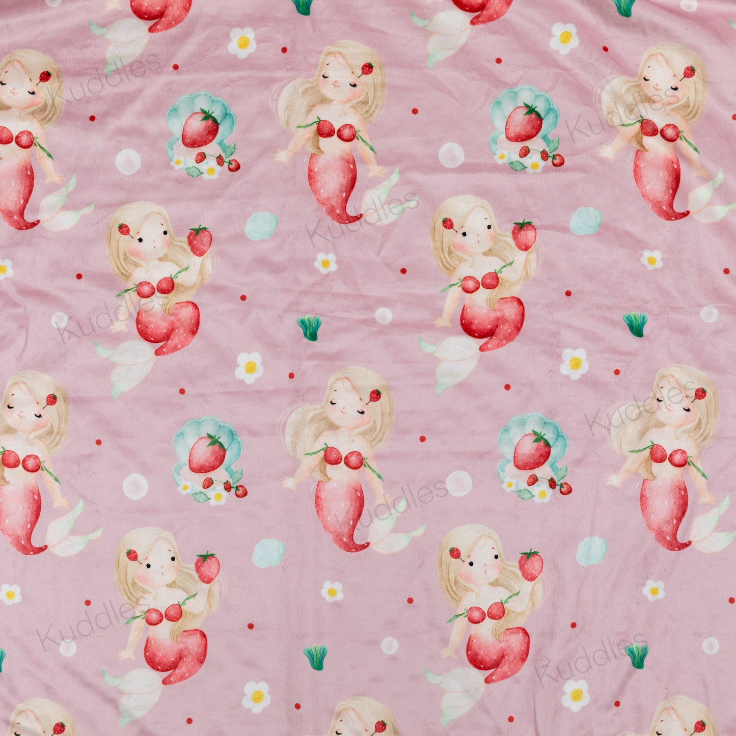 Strawberry Mermaid Reversible Minky Blanket