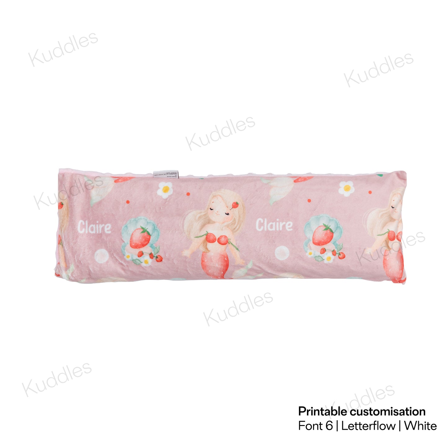 Strawberry Mermaid Minky Buckwheat Husk Pillow