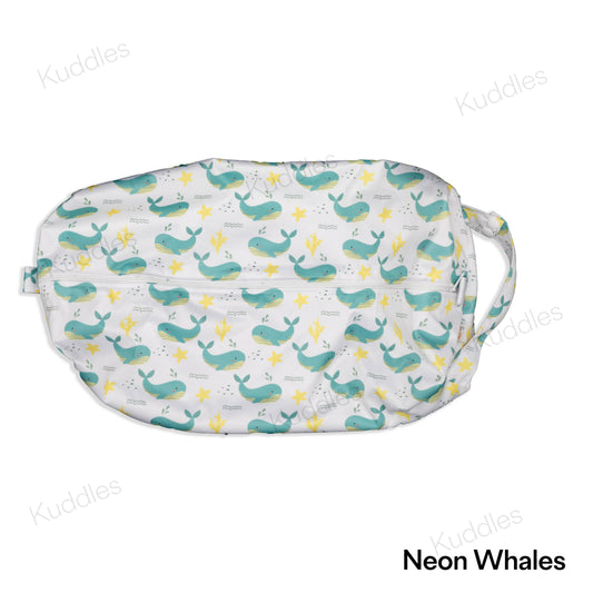 Baby Carrier Pod Bag (Neon Whales)