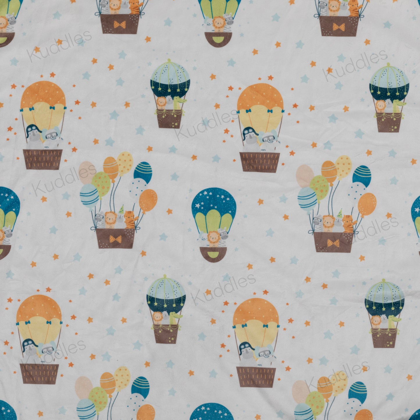 Hot Air Balloon Party Reversible Minky Blanket