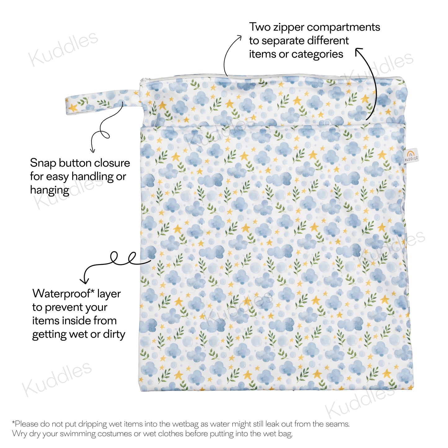 Large Wet Bag (Fluffy Clouds)