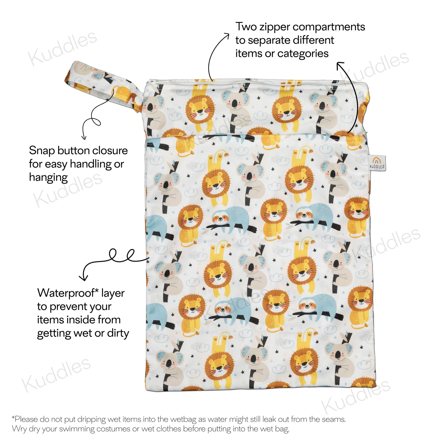 Medium Wet Bag (Gleeful Safari)
