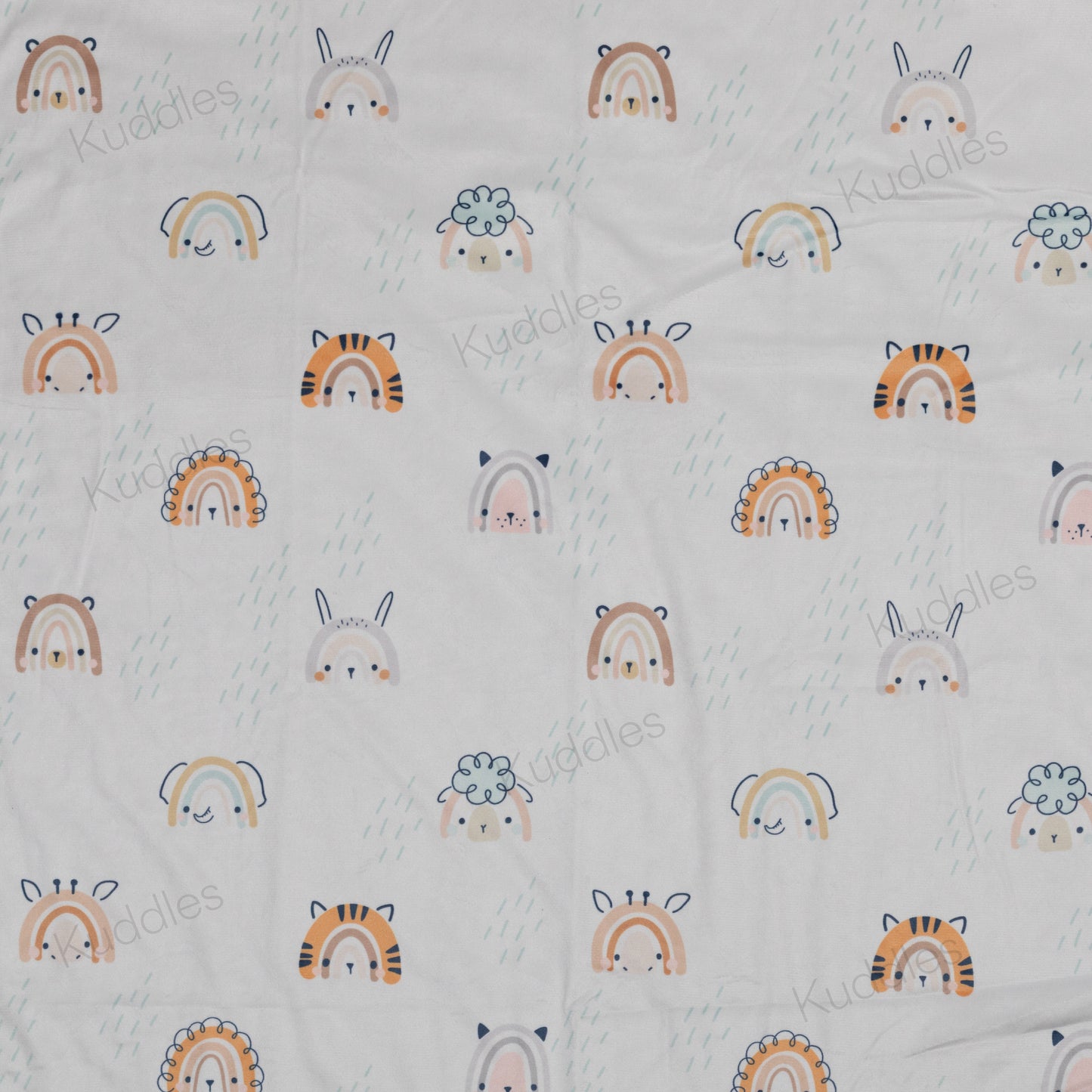 Rainbow Faces Reversible Minky Blanket