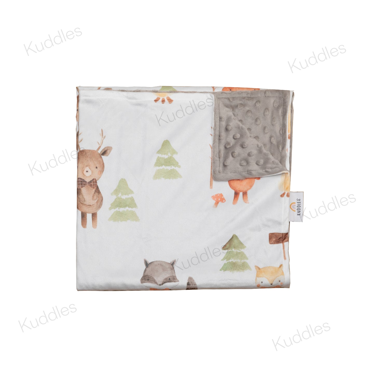 Woodland Animals Reversible Minky Blanket
