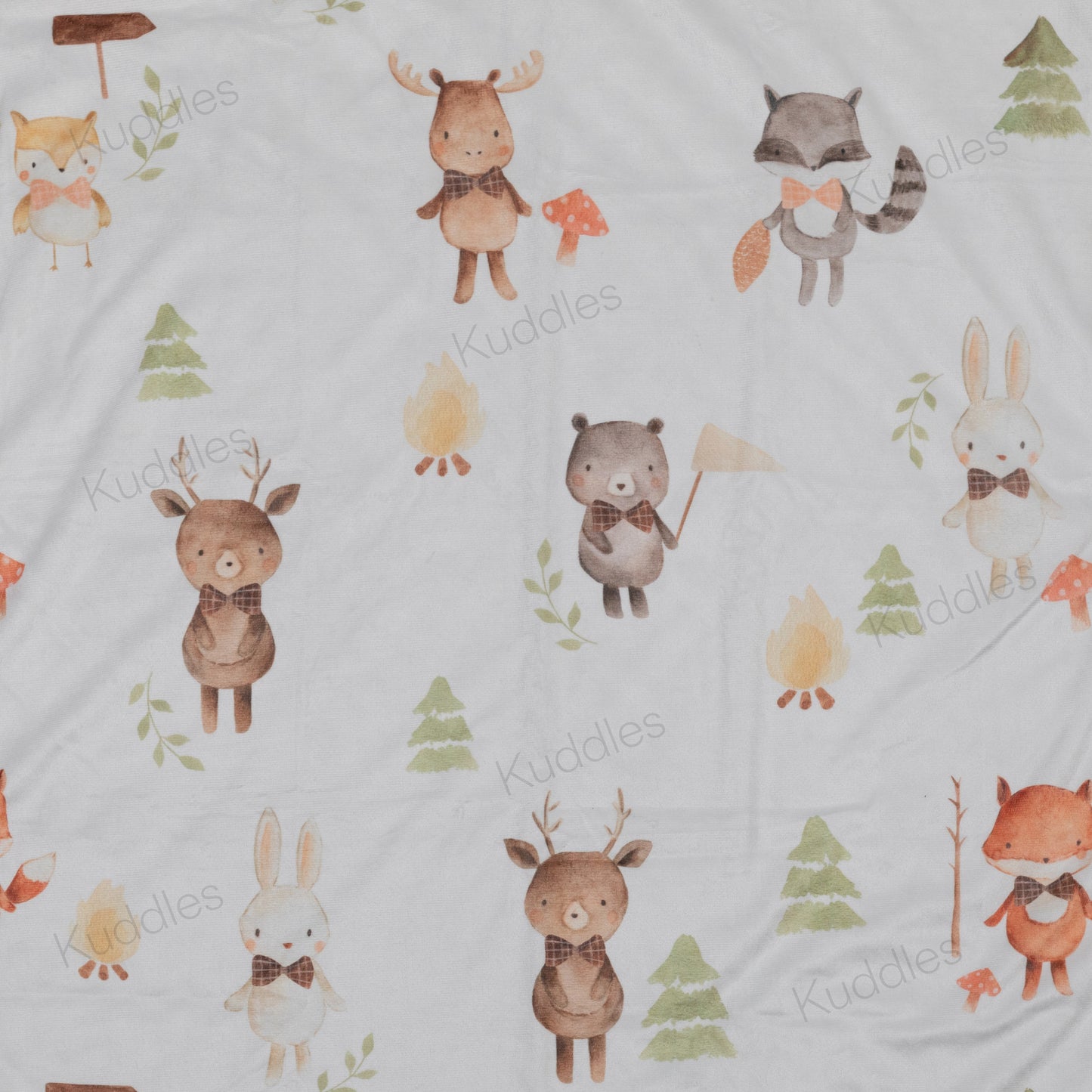 Woodland Animals Reversible Minky Blanket