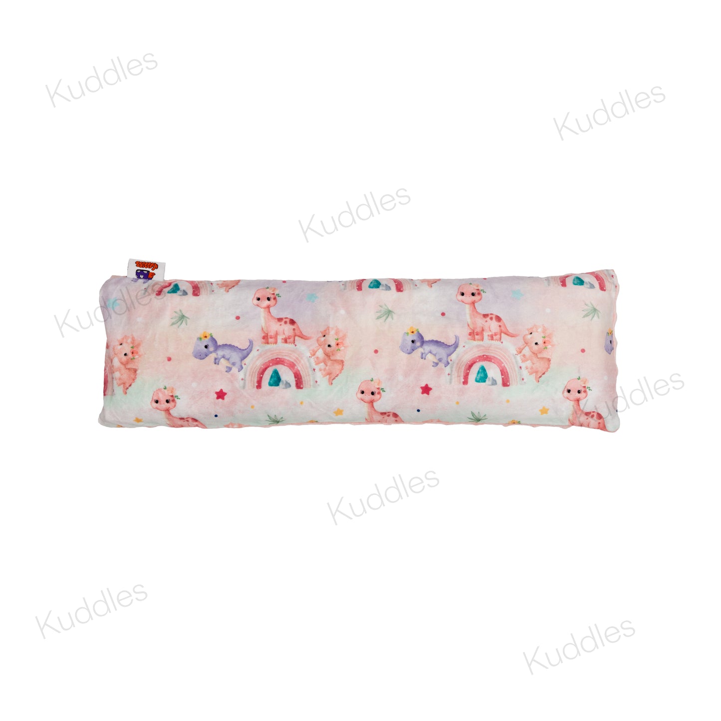 Cute Little Dinosaurs (Pink) Minky Buckwheat Husk Pillow