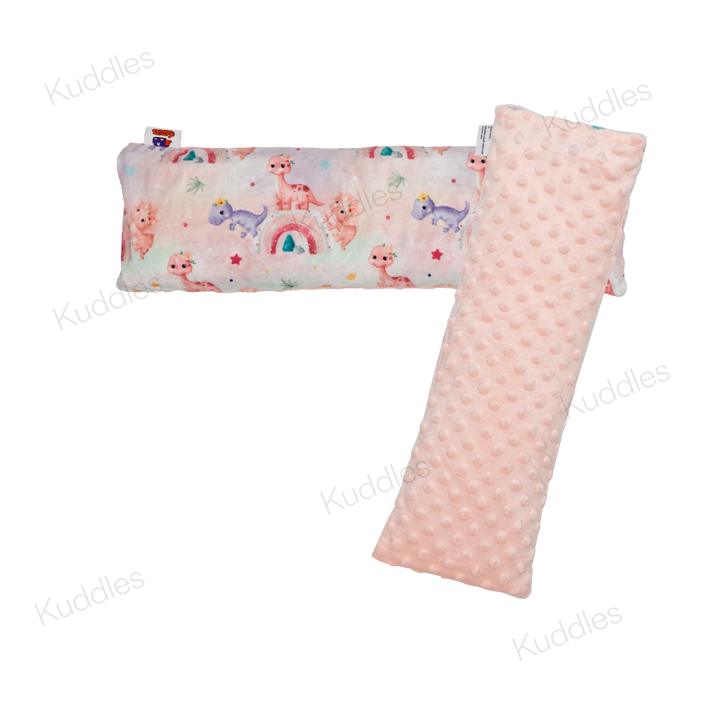 Cute Little Dinosaurs (Pink) Minky Buckwheat Husk Pillow