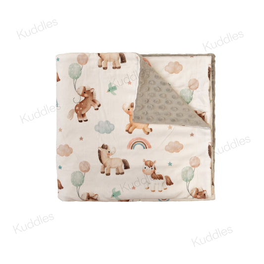 Happy Hooves Reversible Minky Blanket