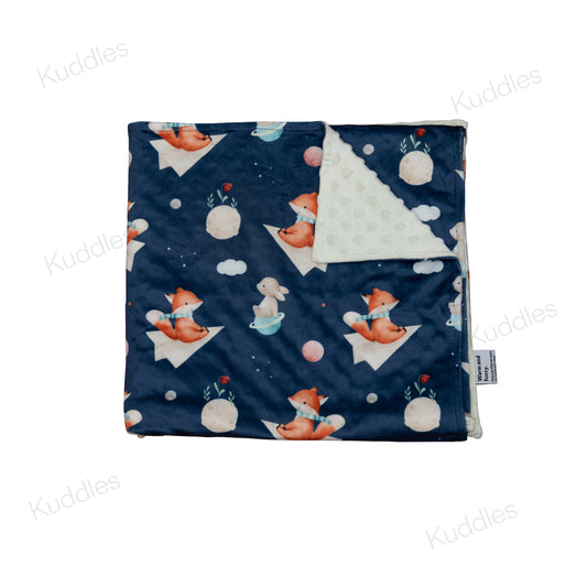 Night in Outer Space Reversible Minky Blanket