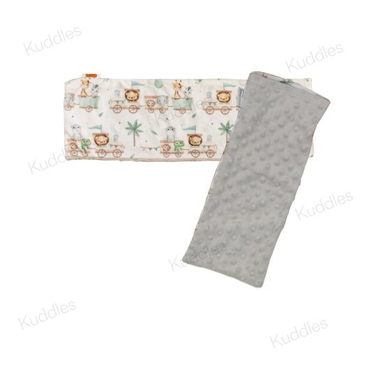 Safari Train Adventure Minky Buckwheat Husk Pillow