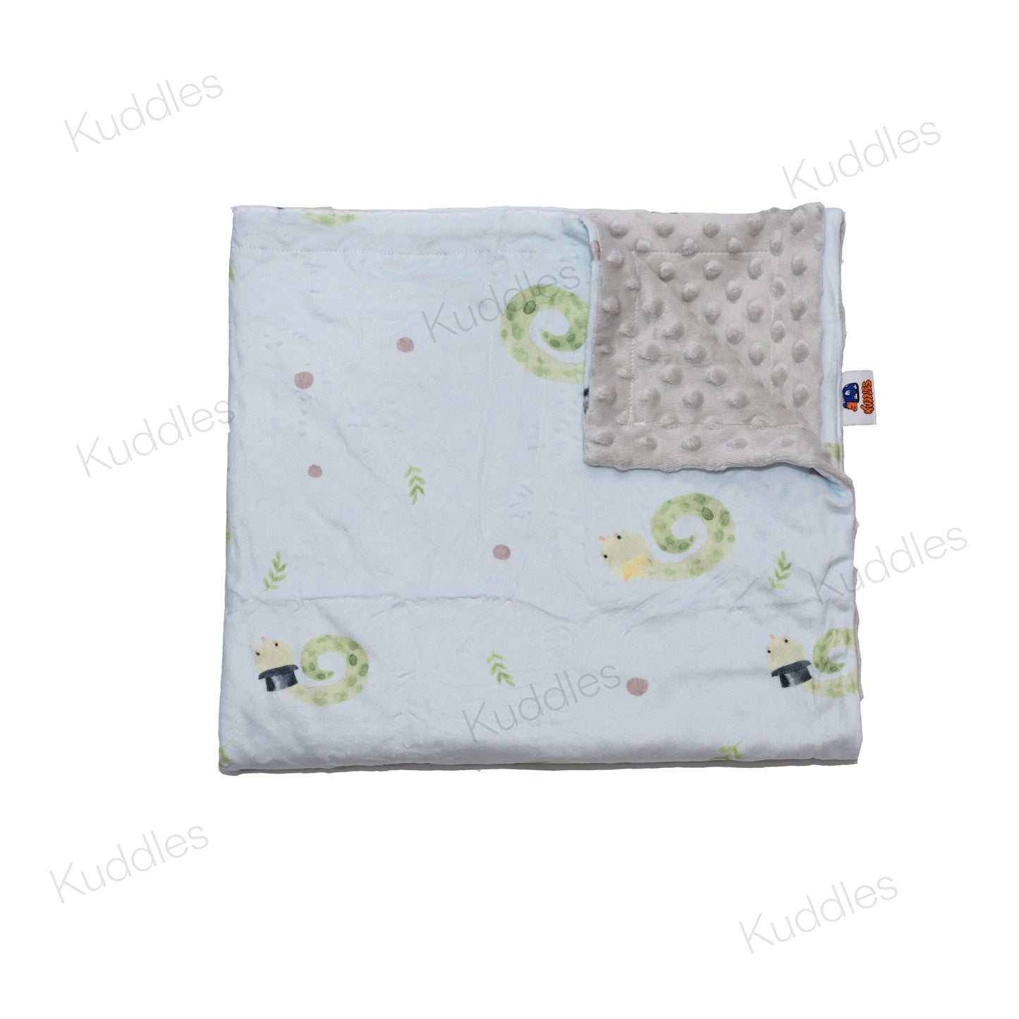Little Snakey (Blue) Reversible Minky Blanket