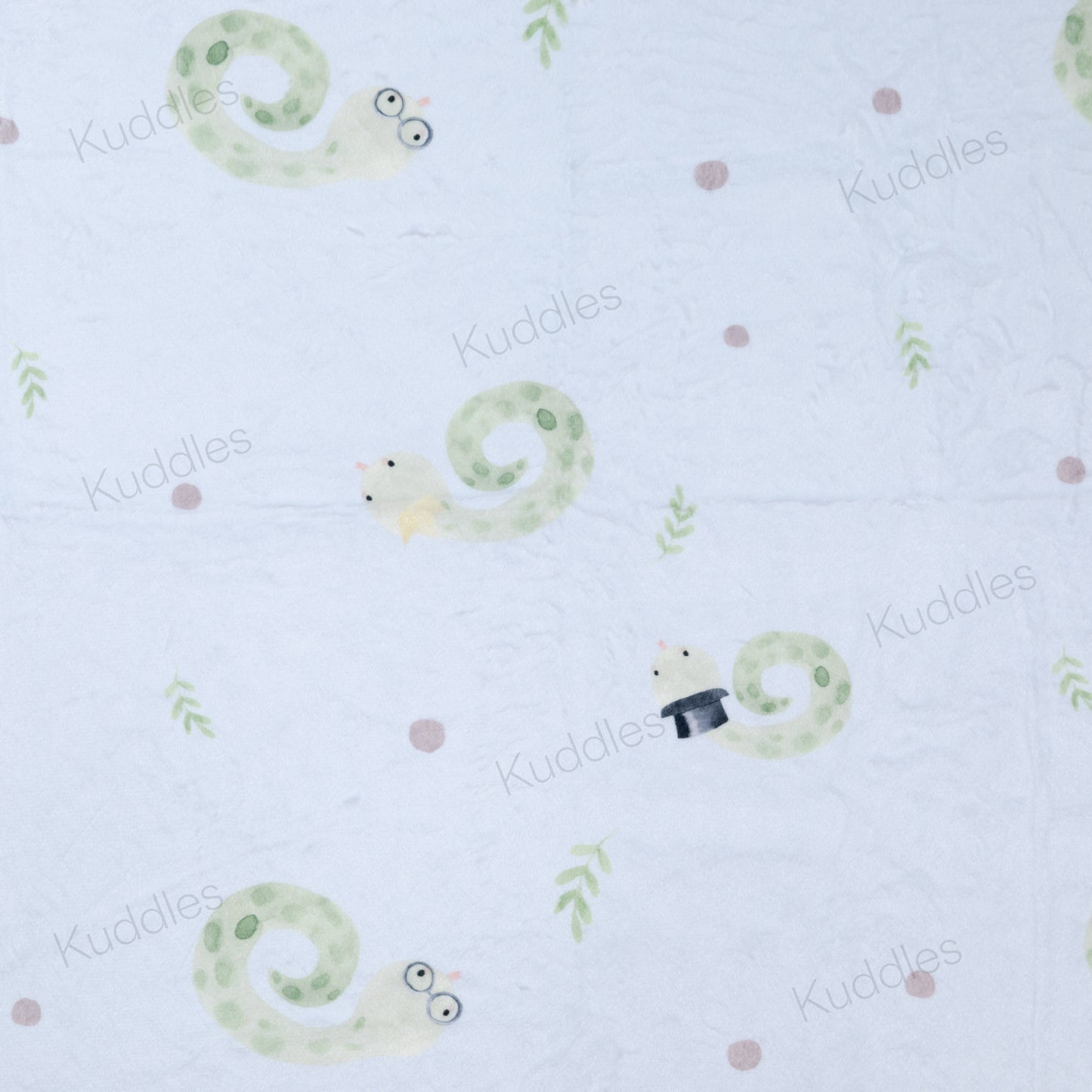 Little Snakey (Blue) Reversible Minky Blanket