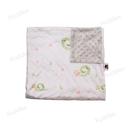 Little Snakey (Pink) Reversible Minky Blanket