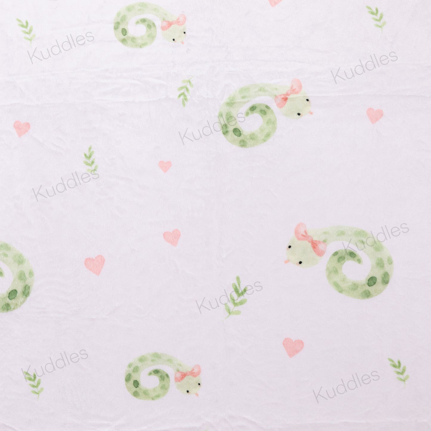 Little Snakey (Pink) Reversible Minky Blanket