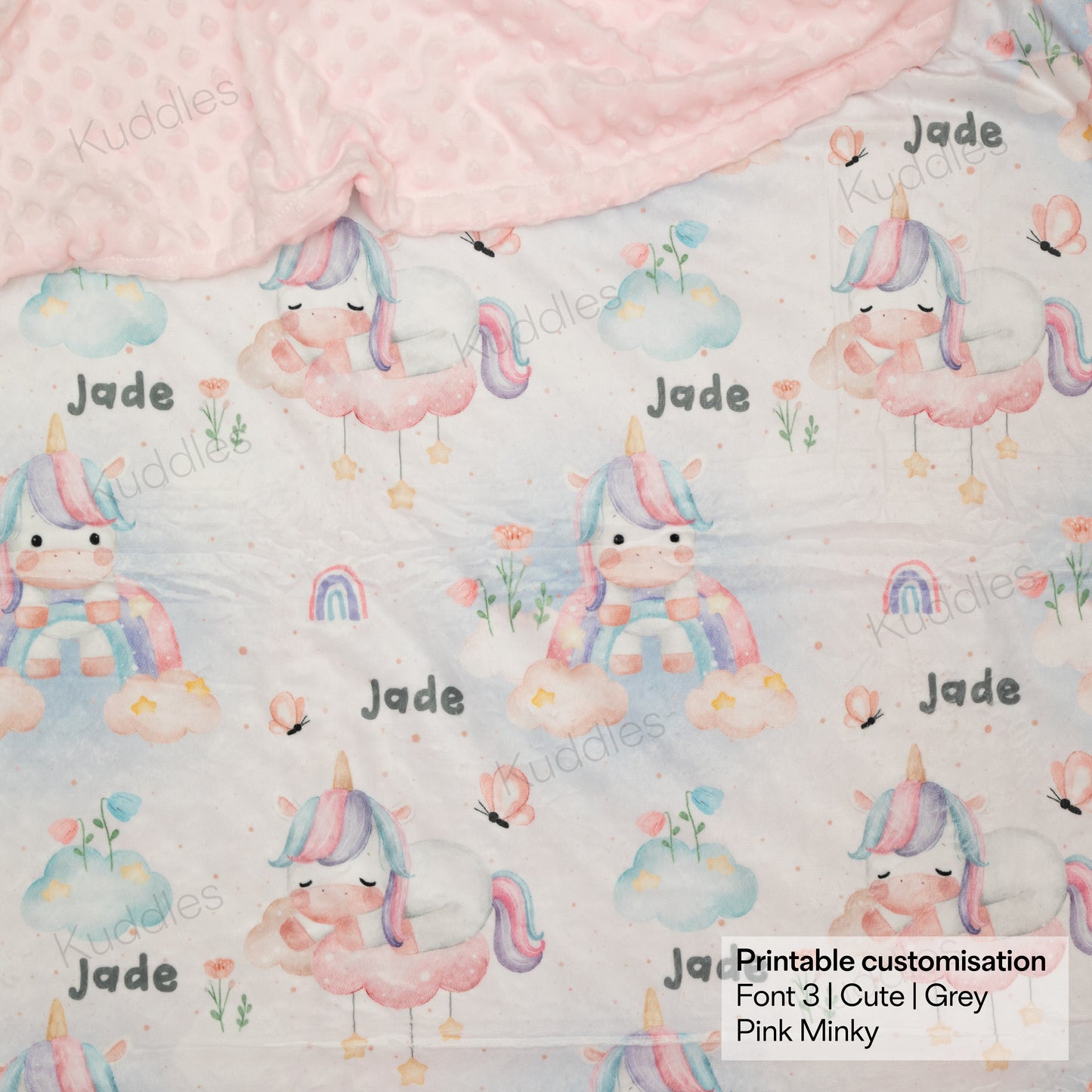 Starlight Unicorn Reversible Minky Blanket