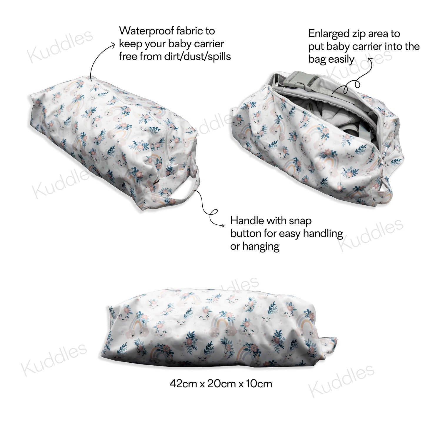 Baby Carrier Pod Bag (Whirly Seals)