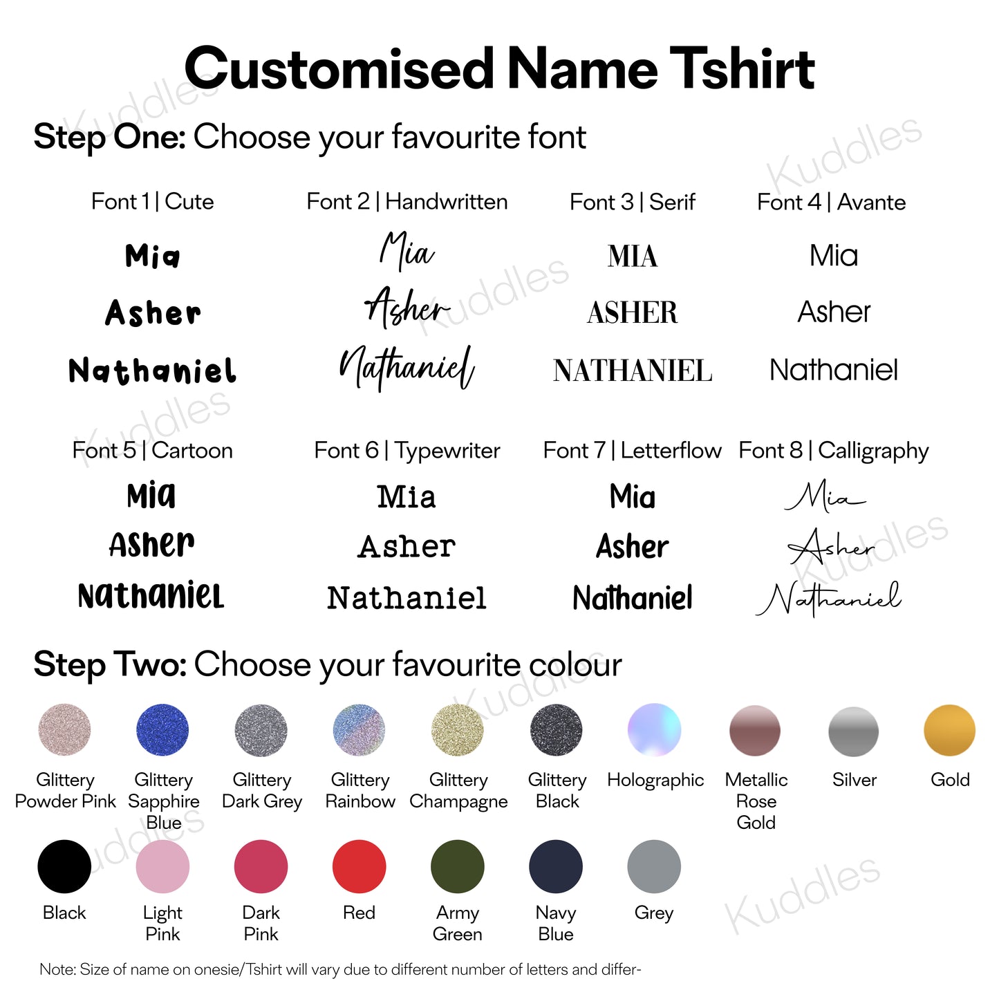 Customisable Name Tshirt (Classic)